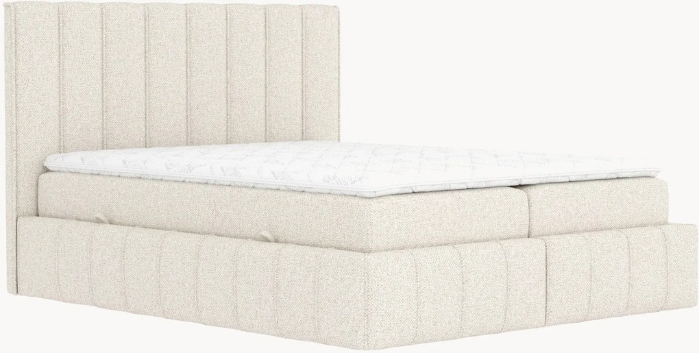 Cama divã em bouclé artesanal com arrumação Moretti, H4