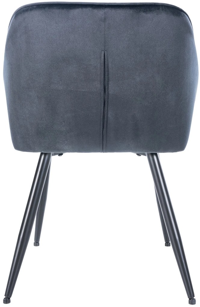 Cadeira de sala de jantar Cassis com estofo em veludo 81 x 56 x 58 cm Preto