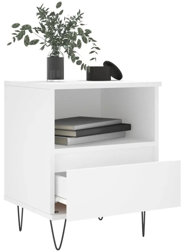 Mesa de cabeceira 40x35x50 cm derivados de madeira branco