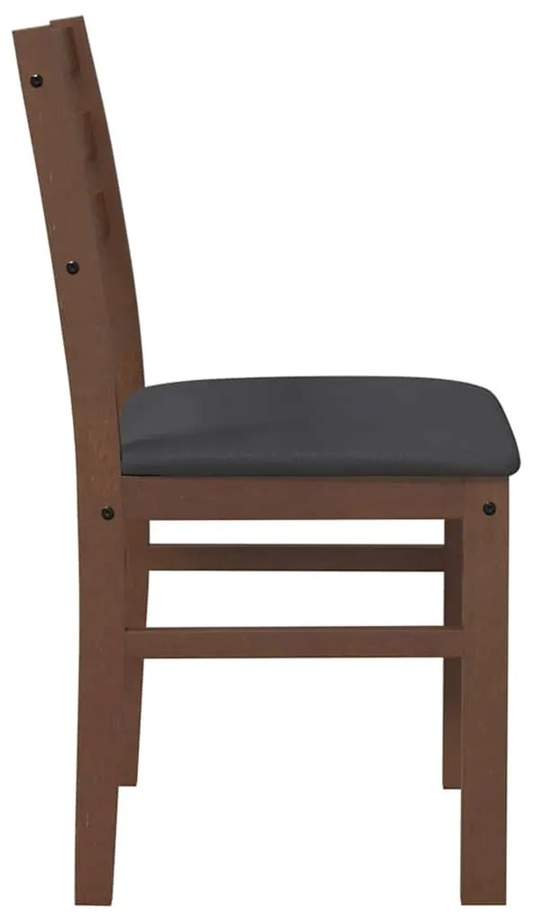 Cadeiras de jantar com almofadões 2 pcs madeira maciça castanho