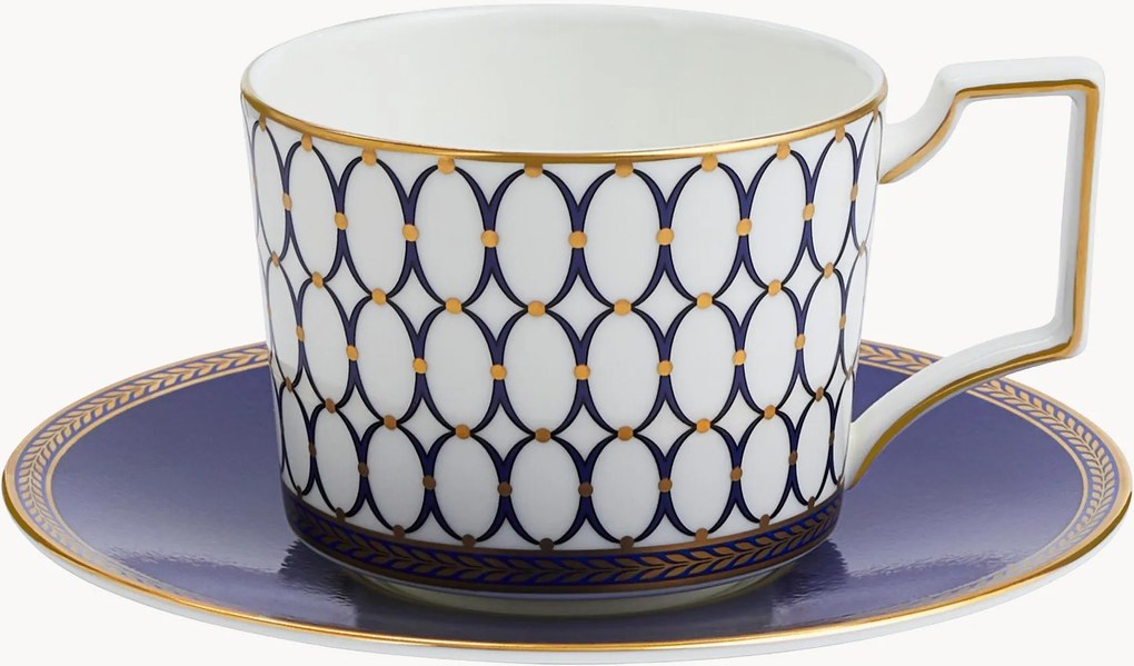 Chávena e pires em Fine Bone China Renaissance