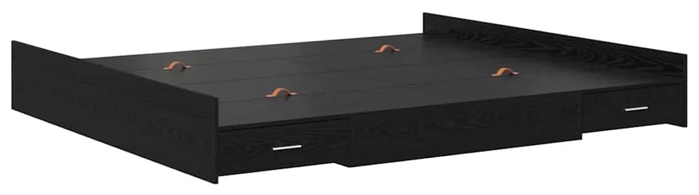 Estrado de cama com arrumação Carvalho preto 180 x 200 cm