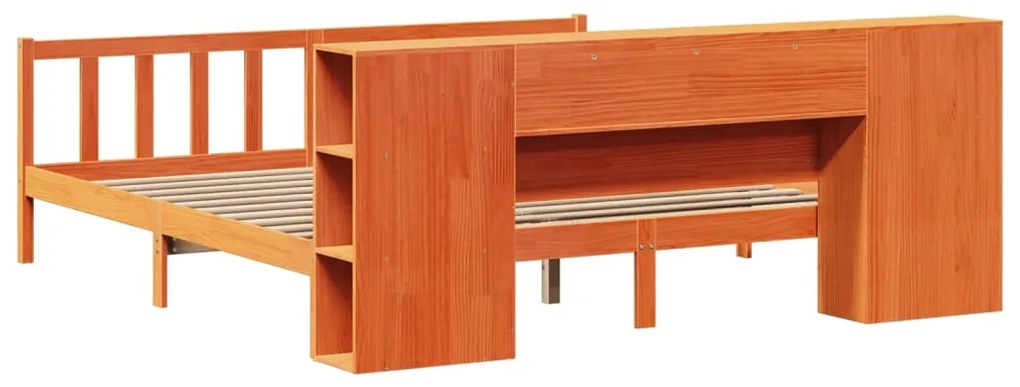 Cama com estante sem colchão 200x200 cm pinho maciço