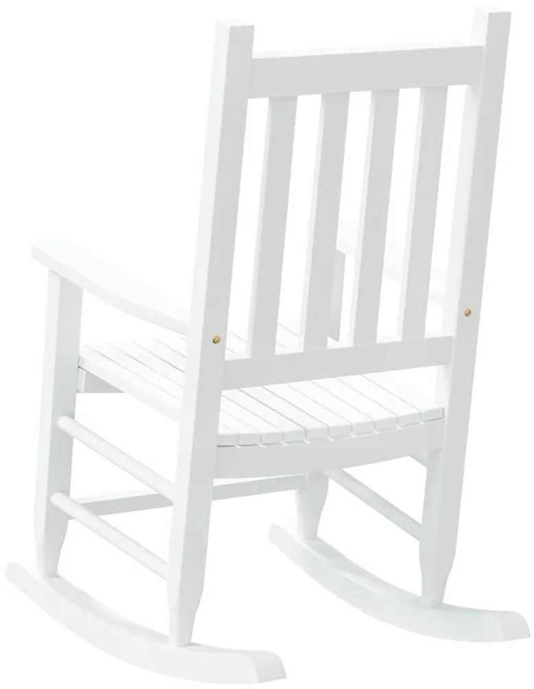 Cadeira de baloiço infantil madeira de álamo maciça branco