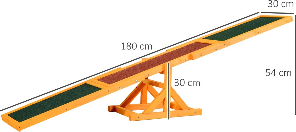Equipamento de agilidade para cães - balancé para cães - equipamento de treino para cães - madeira pré-oleada, feltro betumado antiderrapante, tijolo