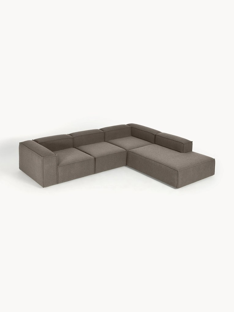 Sofá de canto modular em bouclé Lennon (4 lugares)