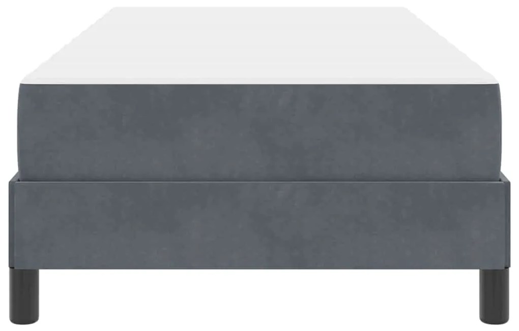Cama box spring com colchão Cinza Escuro 80 x 210 cm Veludo