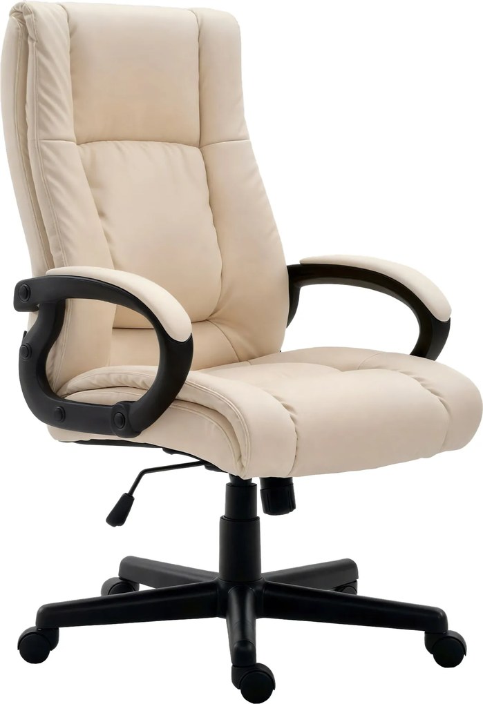 Cadeira de escritório XL Sparta de Couro Sintético Creme