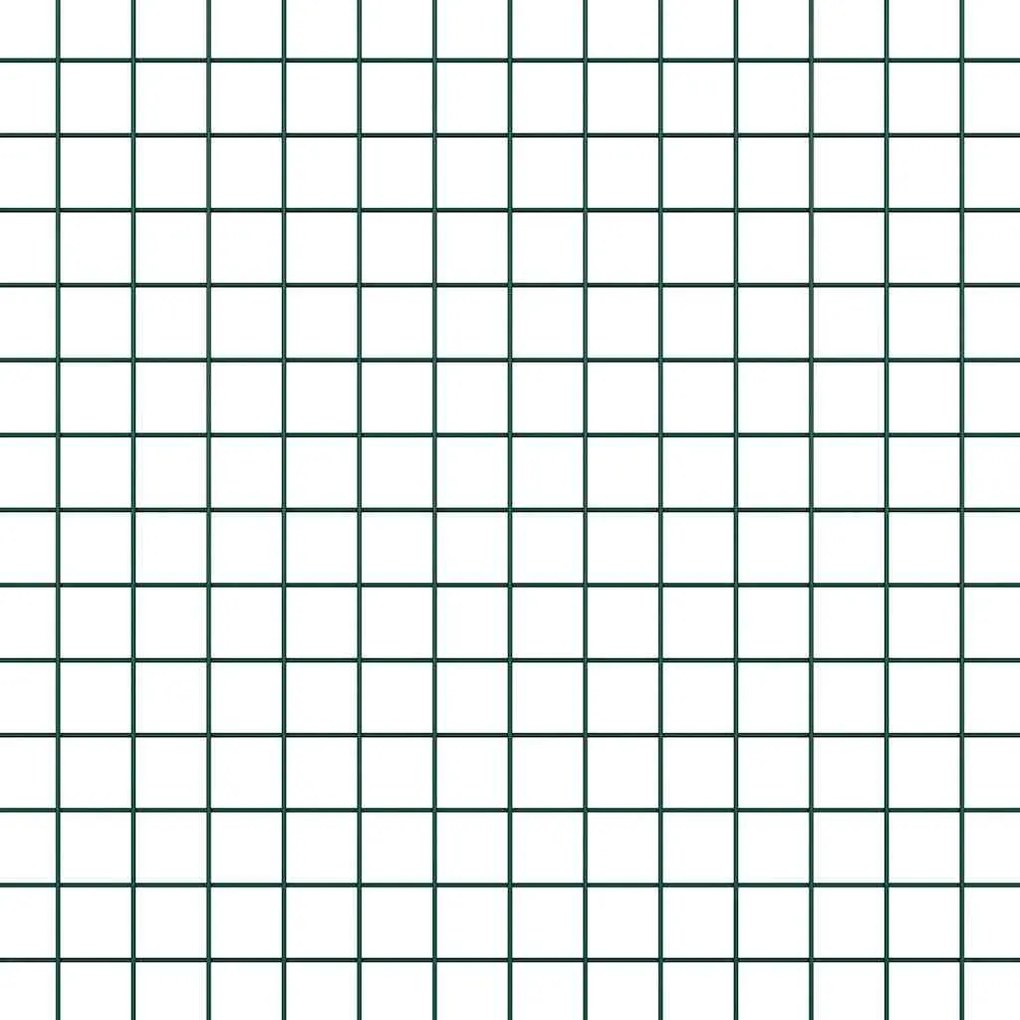 Conjunto de Posts de Cerca Verde 2 Postes Verde Aço 25 x 0.5 m