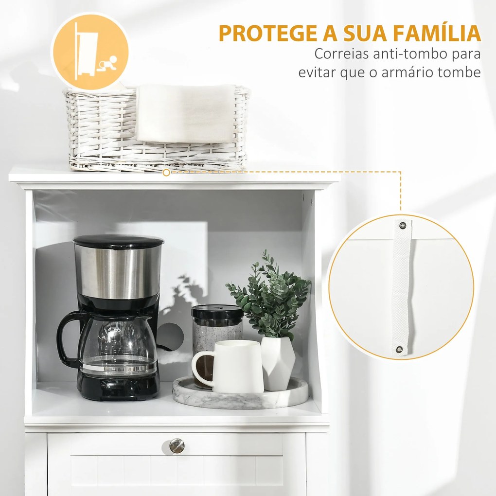 Aparador de Cozinha Kitch - Com Gaveta e Armário para Micro-ondas – 60