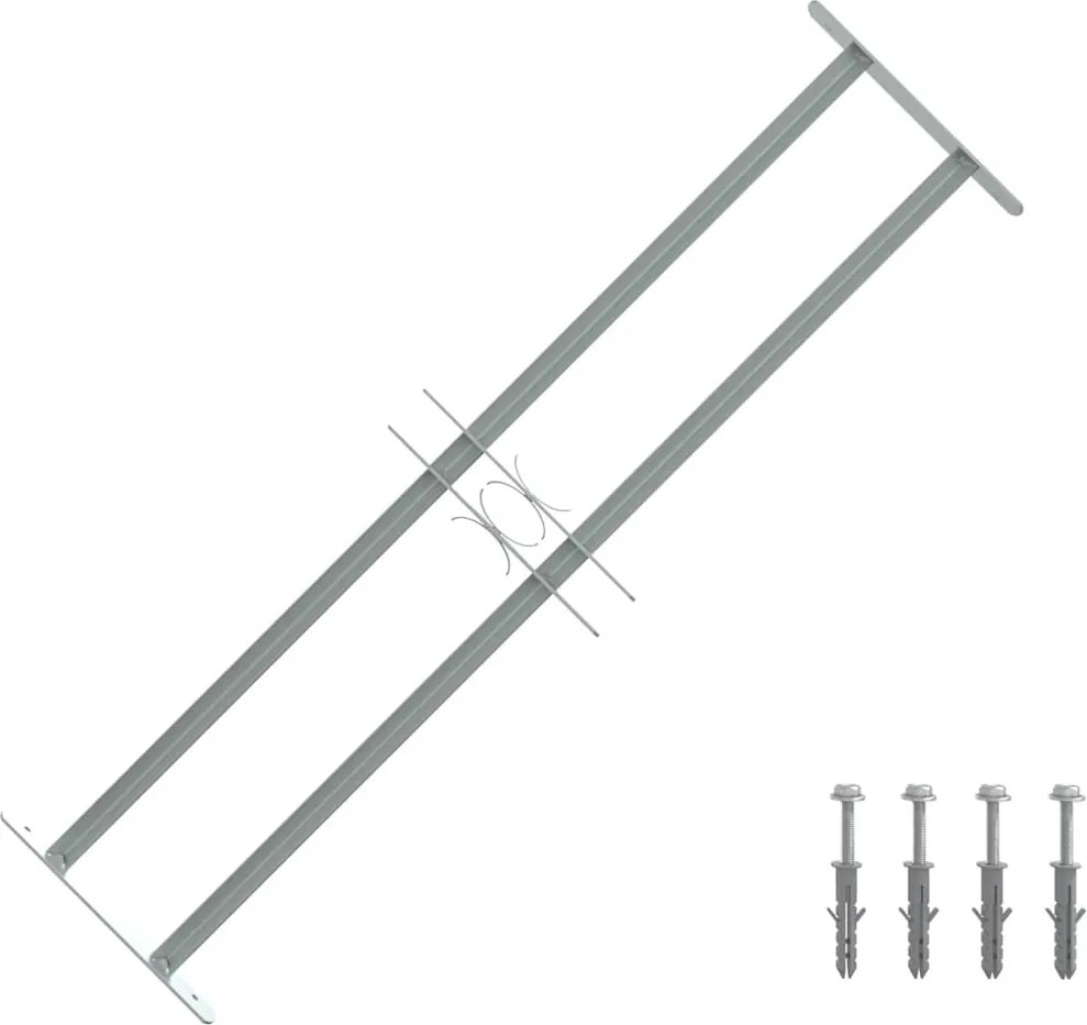 vidaXL Grelha segurança ajustável p/ janelas com 2 traves 700-1050 mm
