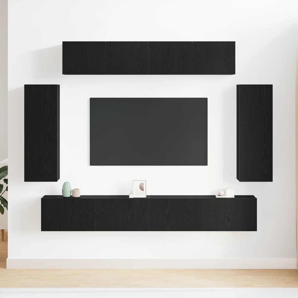Conjunto de Cabinete de TV de 6 Peças - Madeira Engenheirada em Acabam