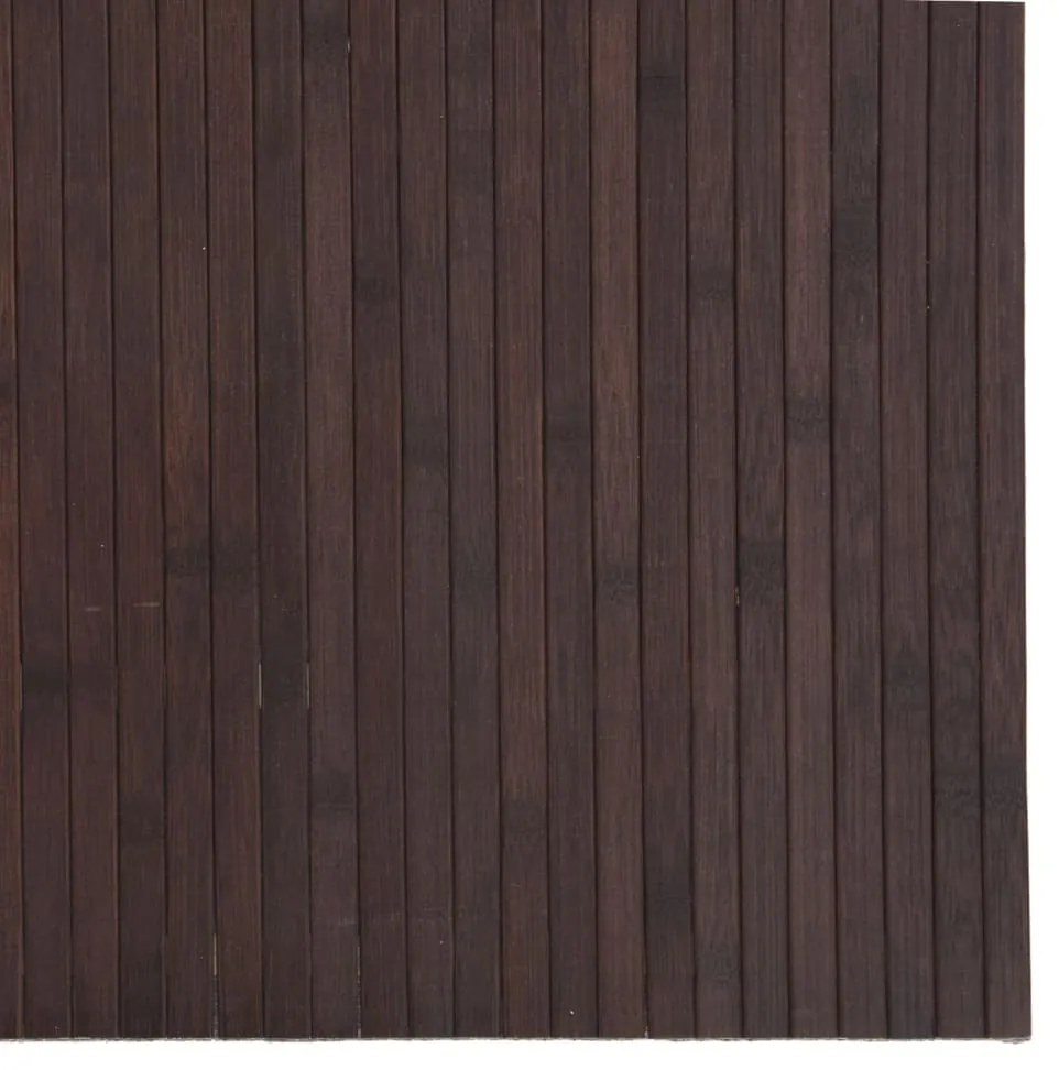 Tapete retangular 80x500 cm bambu castanho-escuro