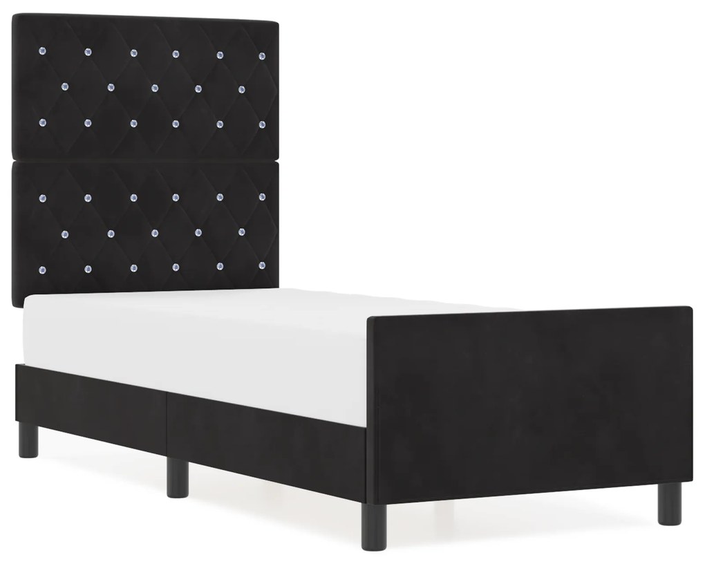 Cama vidaXL Preta 80x200 cm Veludo