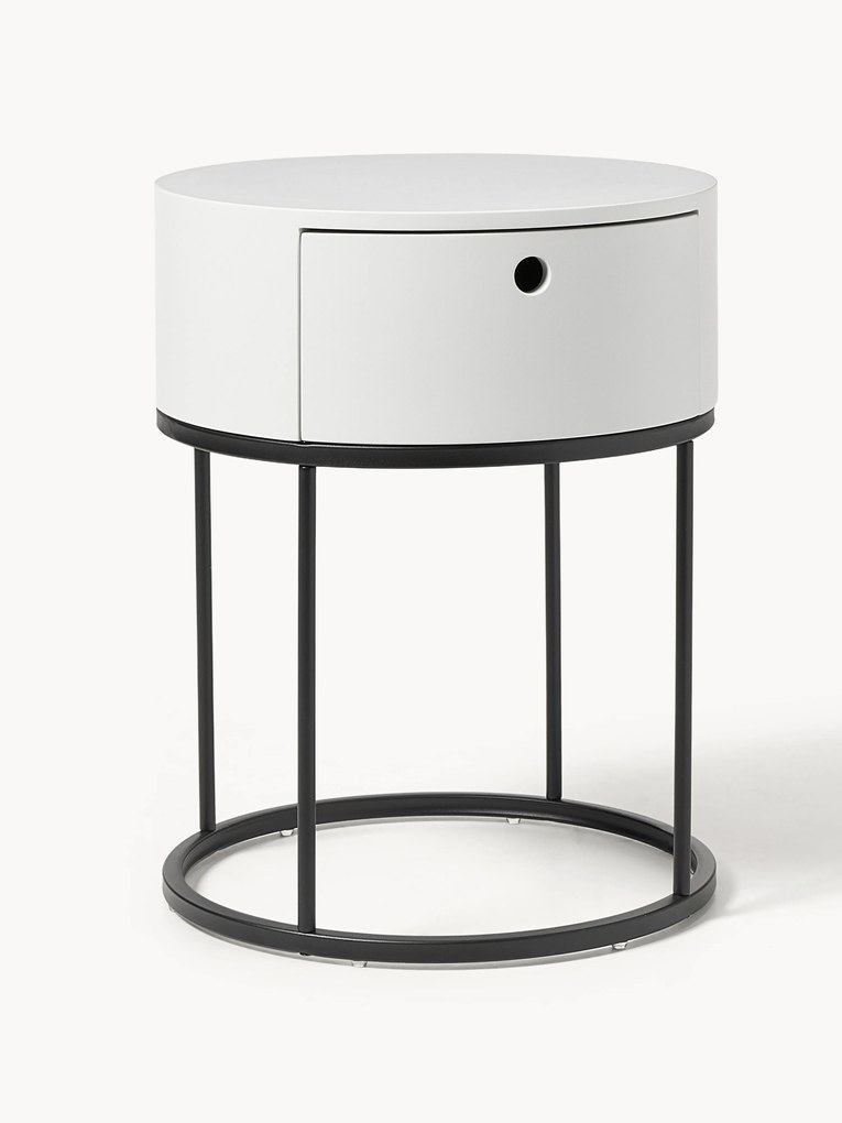 Mesa de cabeceira redonda com gaveta Polo