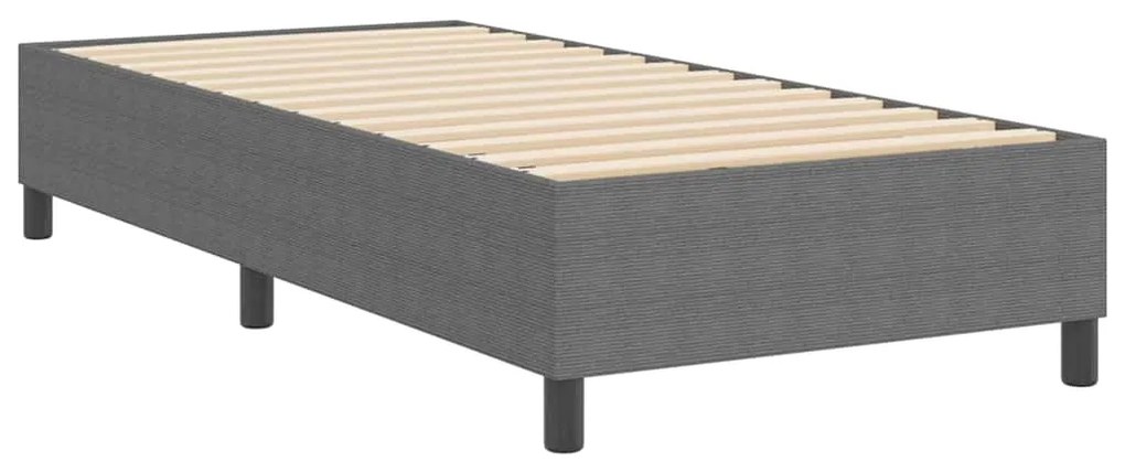 Cama Box Spring Cinza Claro 90x200 cm Tecido Cotelê
