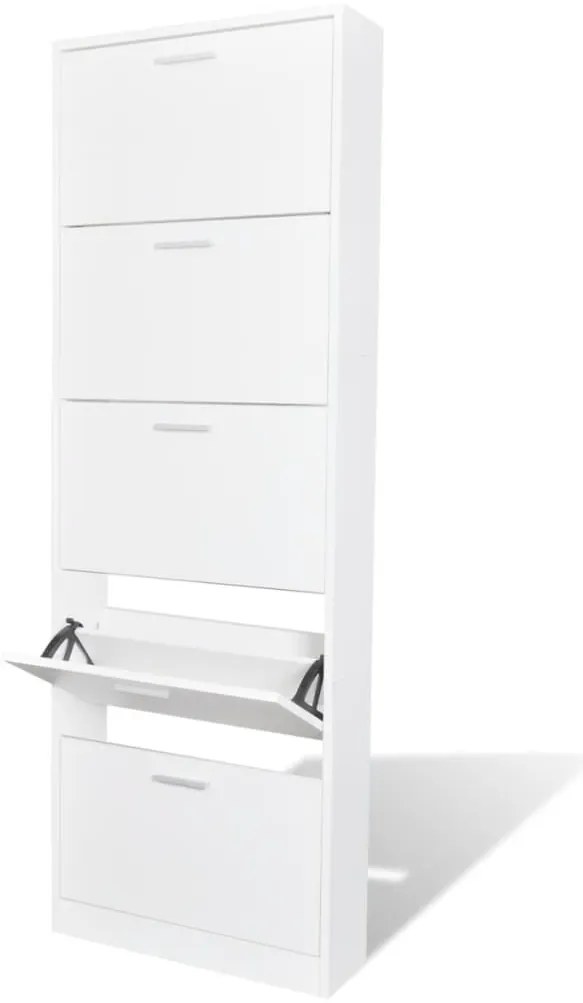 Sapateira com 5 compartimentos em madeira branco