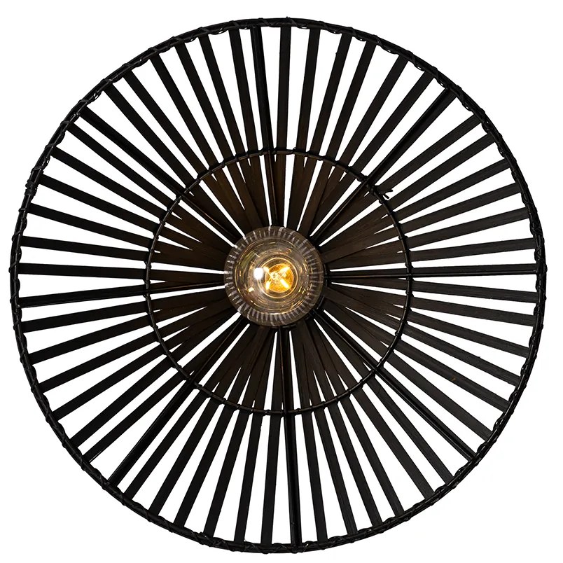 Candeeiro de parede oriental preto em bambu - Pua Oriental