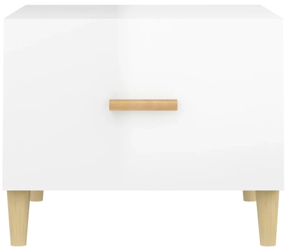 Mesas de centro 2 pcs 50x50x40 cm branco brilhante