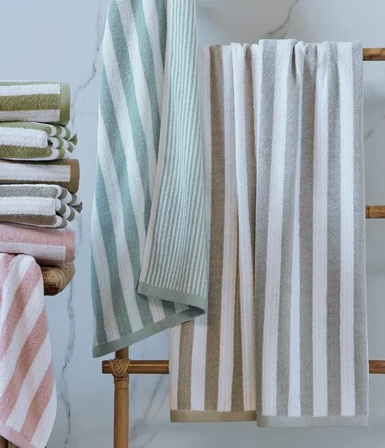 Jogo de toalhas de banho 3 peças 520gr./m2 - Efficience Stripes Lasa Home: Verde