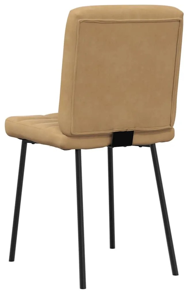 Cadeiras de jantar 2 pcs veludo castanho