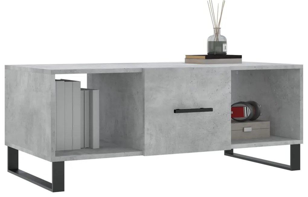 Mesa de centro 102x50x40 cm madeira processada cinza cimento