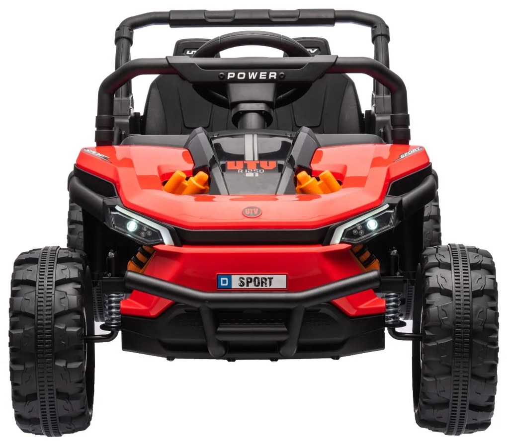 Buggy elétrico para crianças UTV Small 12V Tração traseira, Bateria de 12V, Rodas de plástico, Controlo remoto 2,4 GHz, Leitor de MP3 com entrada USB/