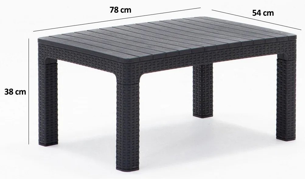 Conjunto de Lounge de Jardim Olimpos com 2 Poltronas e Mesa de Centro