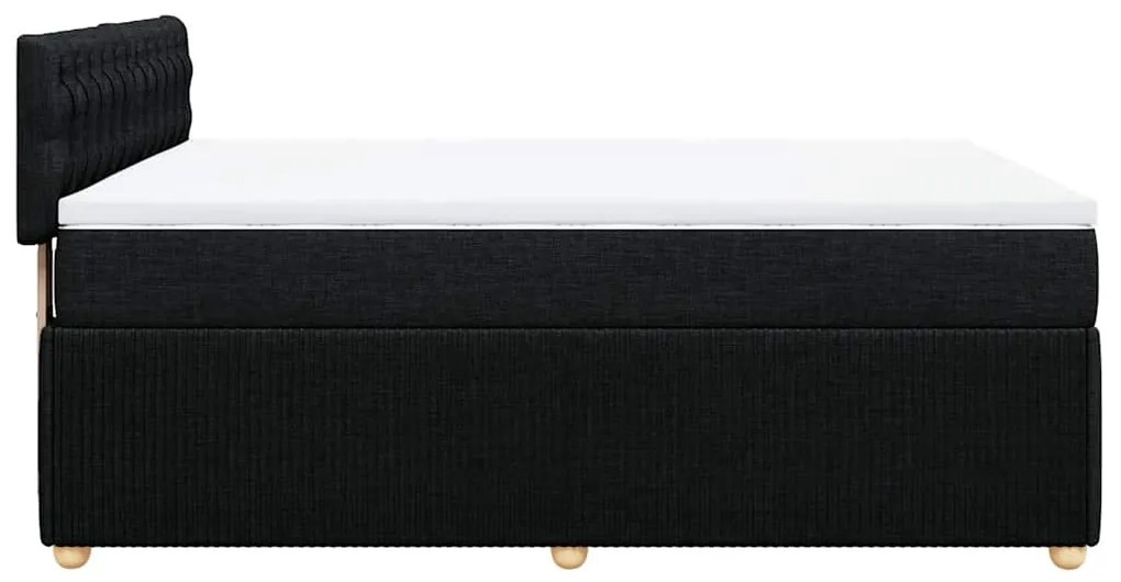 Cama com molas/colchão 140x200 cm tecido preto