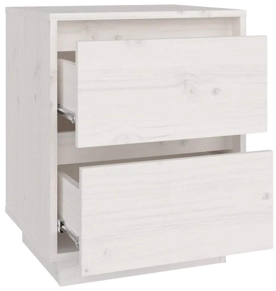 Mesas de cabeceira 2 pcs 40x35x50 cm pinho maciço branco