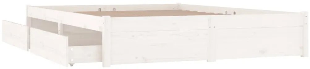 Estrutura de cama com gavetas 200x200 cm branco