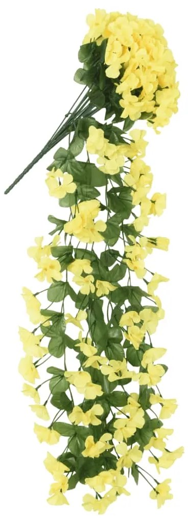 Grinaldas de flores de Natal 3 pcs 85 cm amarelo