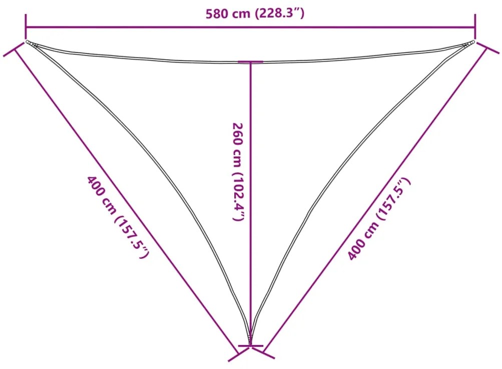 Para-sol vela tecido oxford triangular 4x4x5,8 m verde-escuro