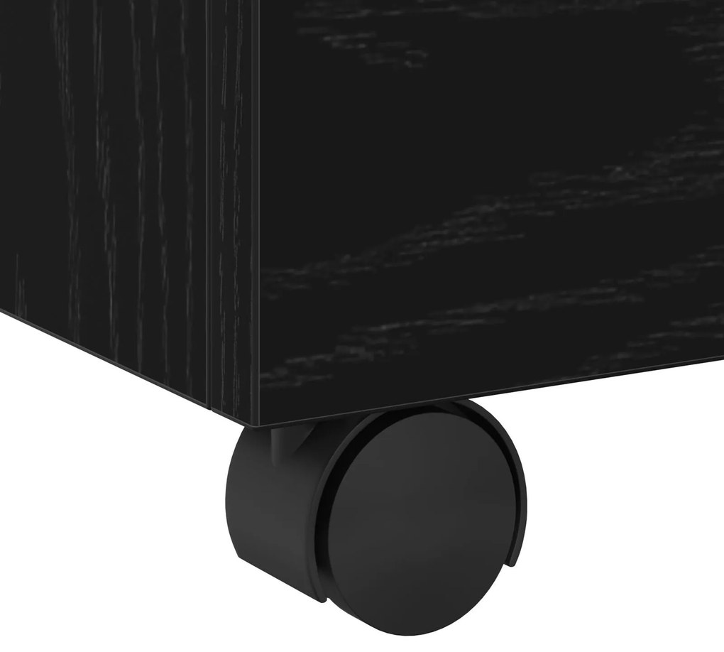Gabinete Móvel vidaXL com Rodas Carvalho Preto 45x38x54 cm