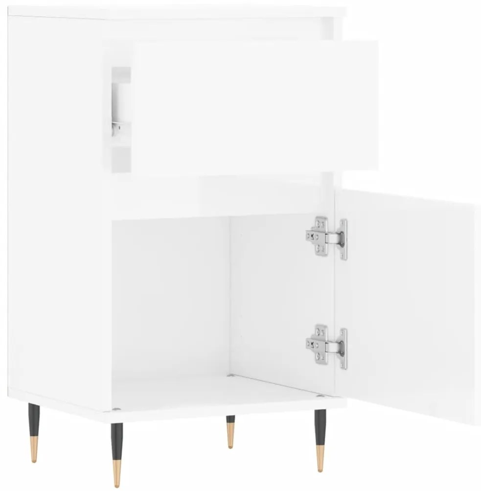 Aparadores 2 pcs 40x35x70 cm deriv. de madeira branco brilhante