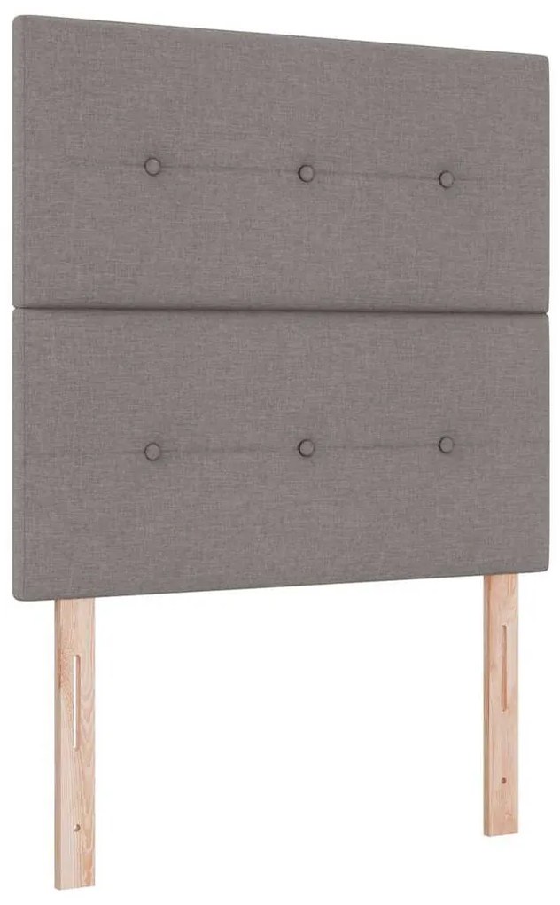 Cama Box Spring com Colchão &amp; LED Taupe 120x190 cm Tecido