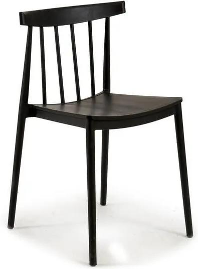 Cadeira de Sala de Jantar Plástico Preta (49 x 77,5 x 45 cm)