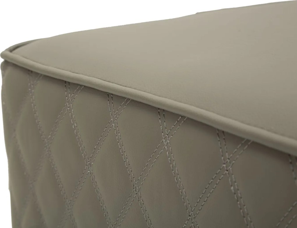 BANCO PUFE QUADRADO SHARON 35X35X38 CM CINZA E DOURADO