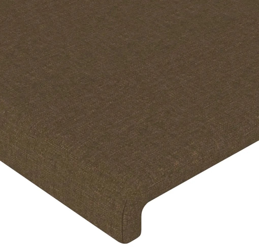 Estrutura de cama sem colchão 90x190 cm tecido castanho-escuro