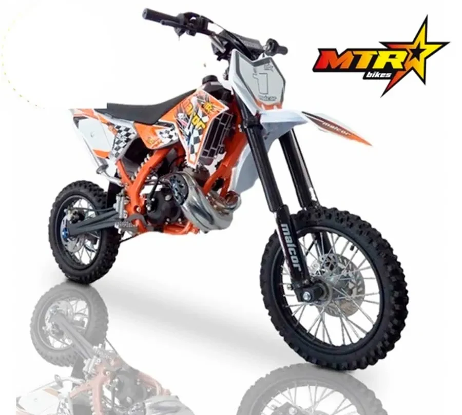 MINI MOTO INFANTIL GASOLINA 50 CC MTR MINICROSS XZR AZUL C/ LIMITADOR 