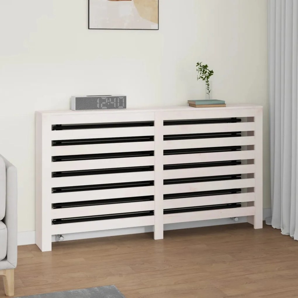 822602 vidaXL Cobertura de radiador 153 x 19 x 84 cm pinho maciço branca