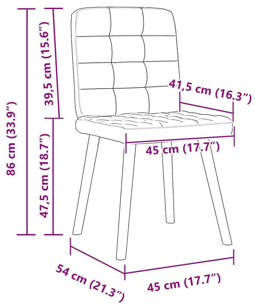 Cadeiras de jantar 2 pcs tecido cinzento-claro