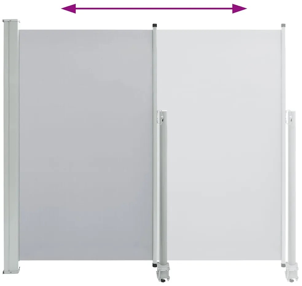 Toldo lateral retrátil para pátio 140x300 cm cinzento