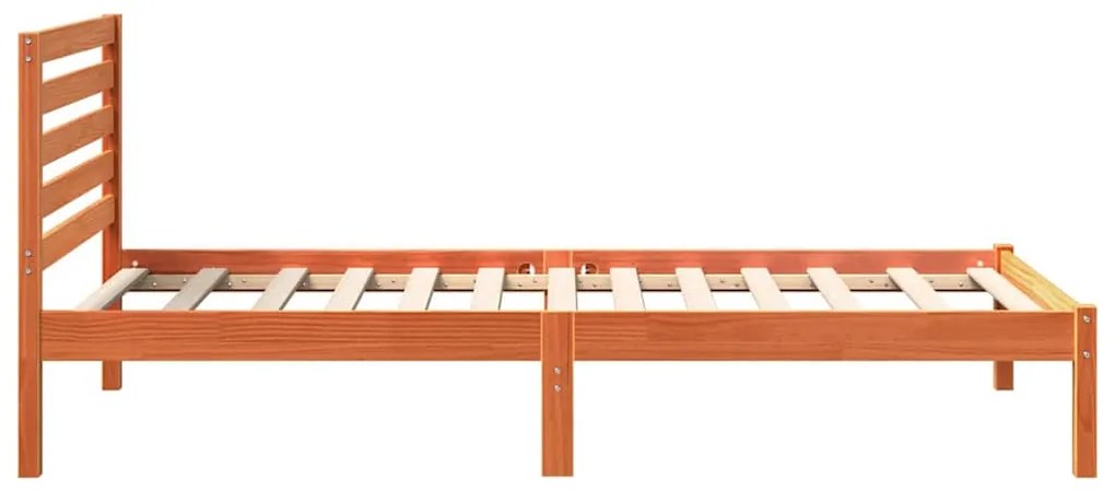 Estrutura da Cama com cabeceira Castanho-mel 90 x 190 cm
