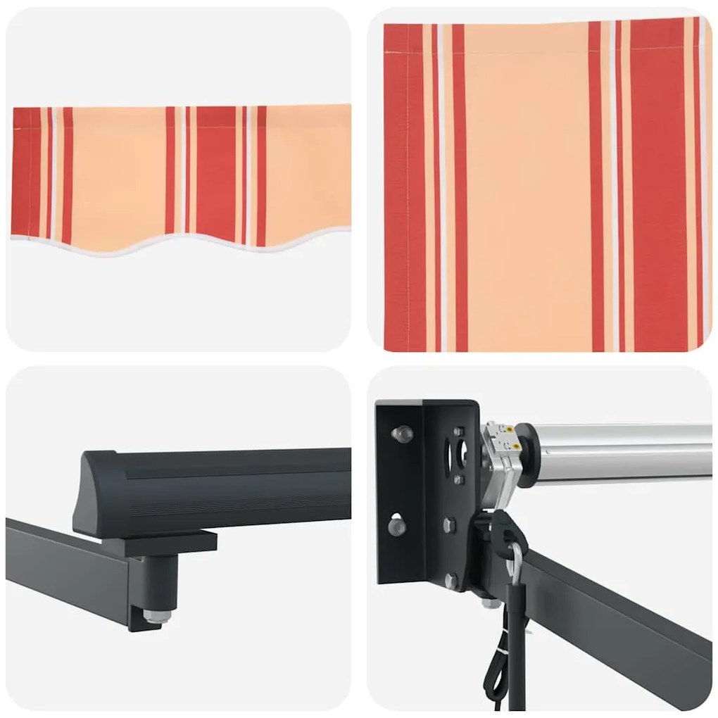 Toldo Retrátil Automático Amarelo e Laranja 300 x 250 cm