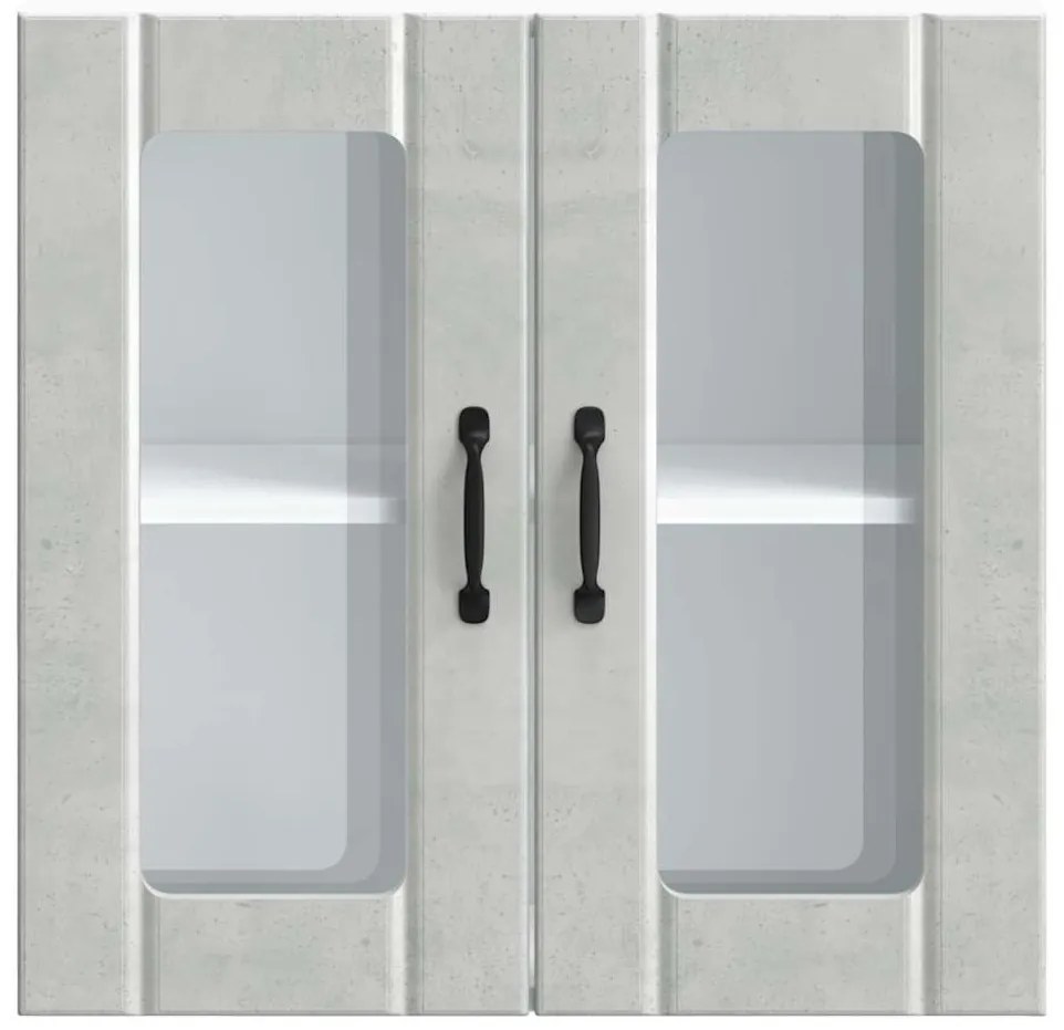Armário de parede de cozinha porta vidro Lucca cinza cimento