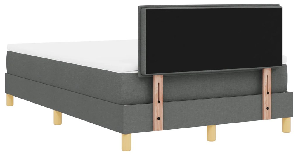 Cama Box Spring com Colchão Cinza Escuro 120x190 cm Tecido