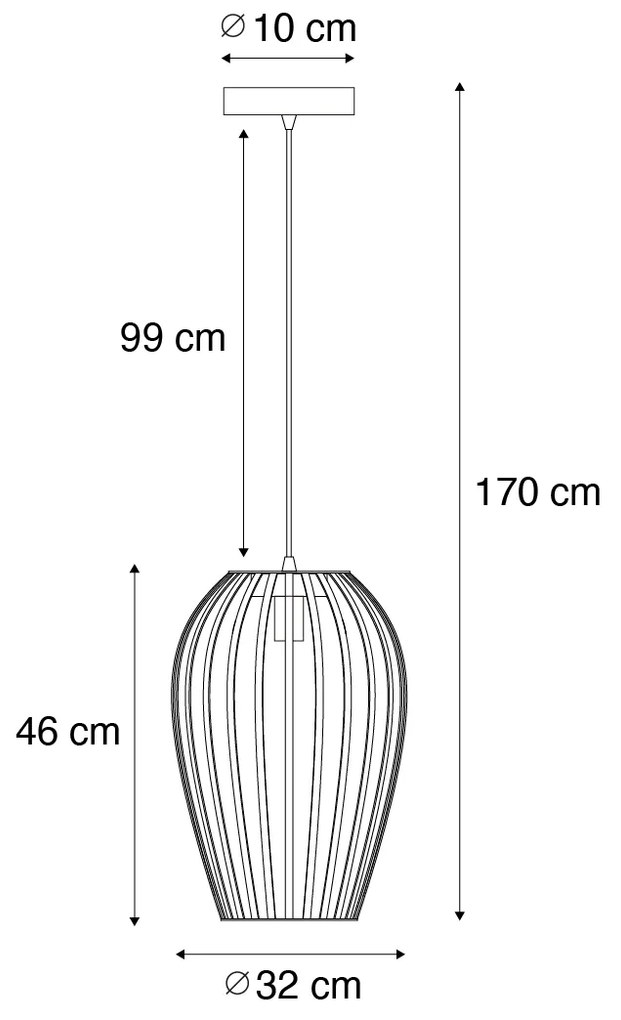 Candeeiro de suspensão design preto com opalino - Angela Design
