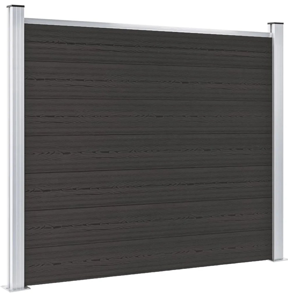 Painel de cerca 180x146 cm WPC preto