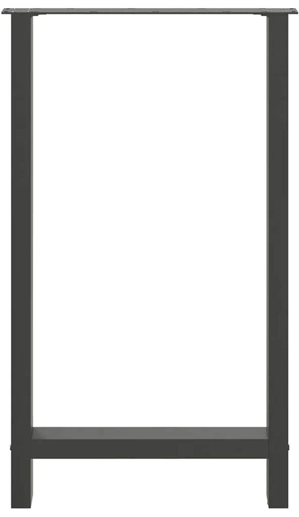 Pés para mesa de bar antracite 2 peças 60x(100-101) cm aço